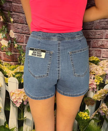 High Waisted Denim Skort