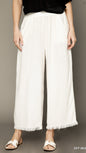 Umgee Wide Leg Crop Linen Pants