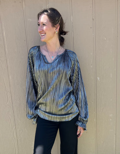 Silver Slinky Long Sleeve Plus Size