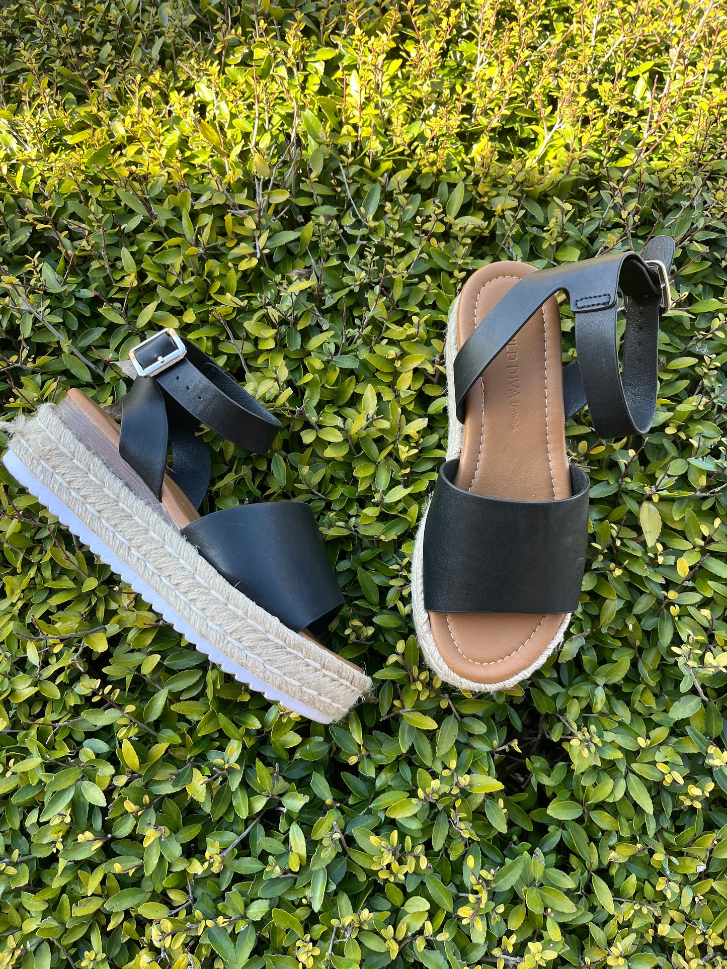 Burlap Platform Sandals