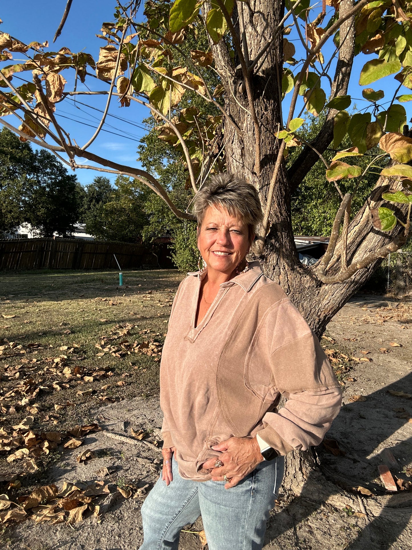 Oversized French Terry Knit Top