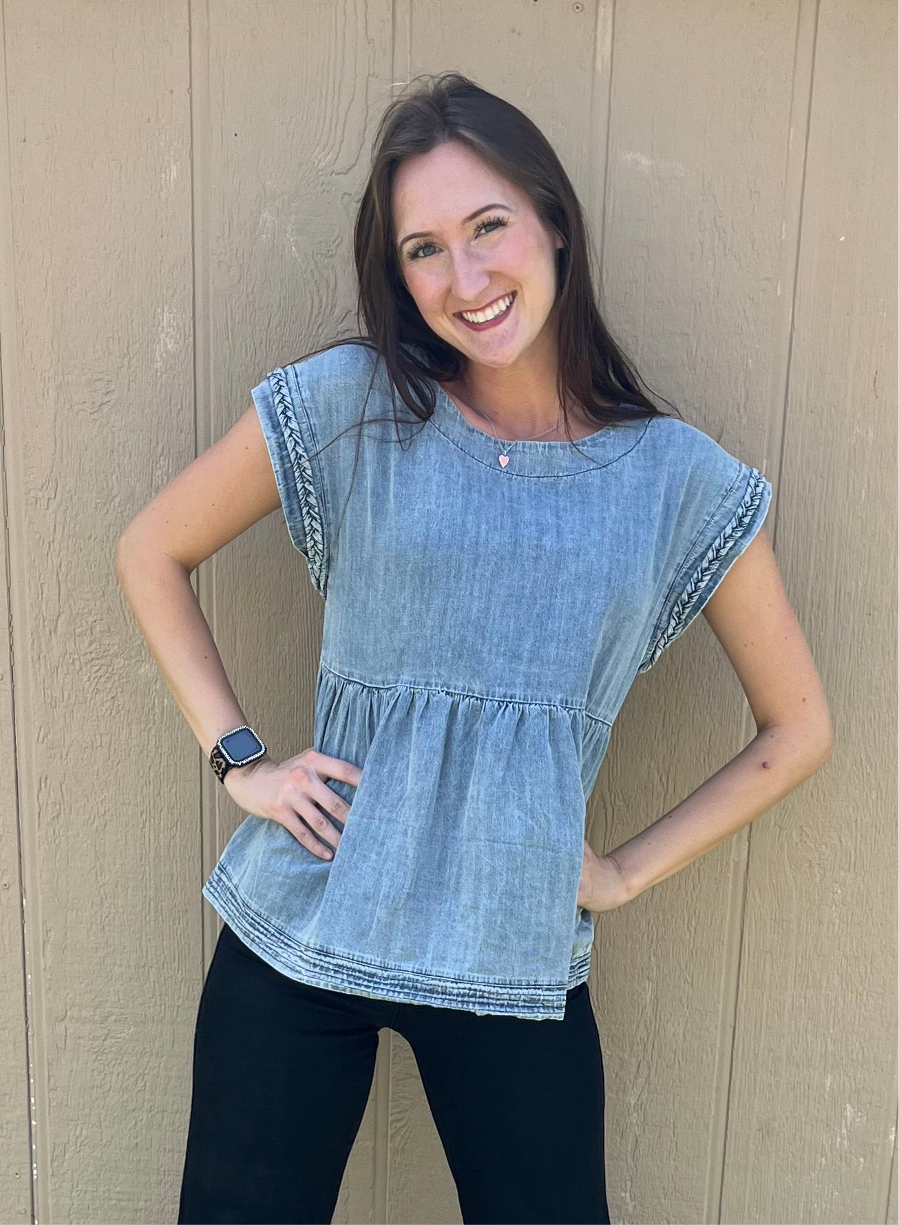 Braided Denim Top