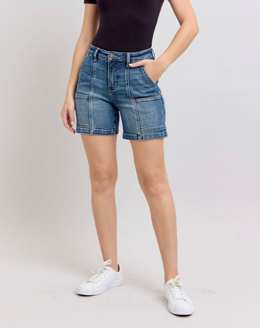 Judy Blue Utility Mid Length Shorts Plus Size