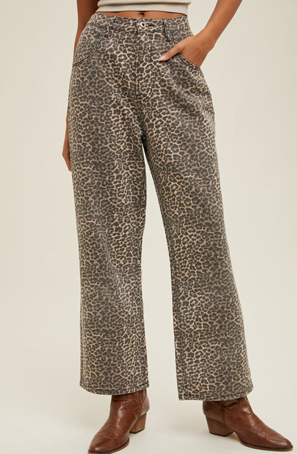 Leopard Straight Leg Pants