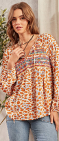 Savanna Jane Embroidered Printed Top