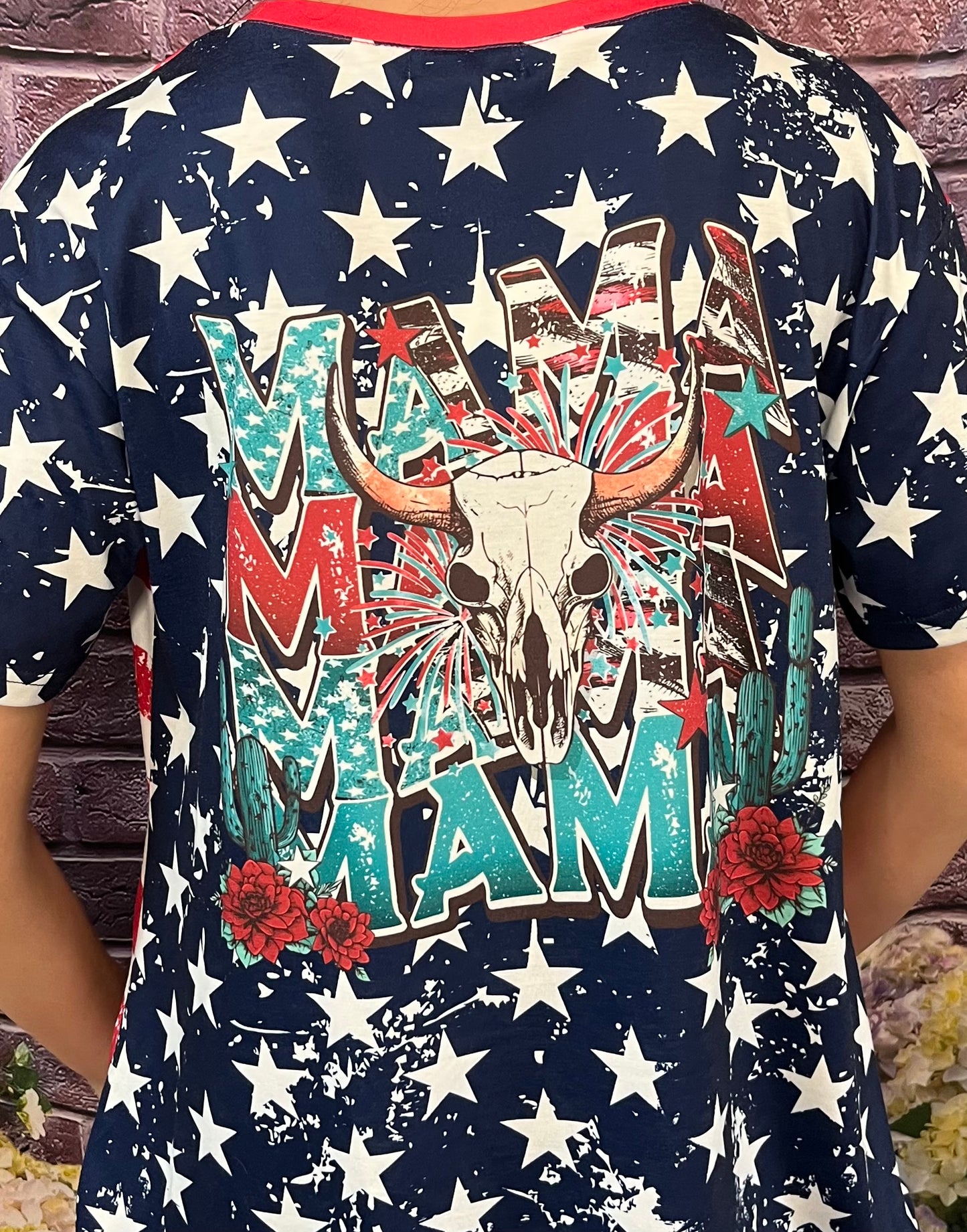 “Mama” Red, White, and Blue Tee Reg and Plus