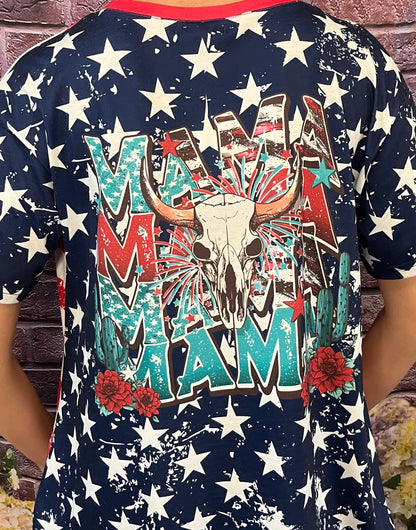 “Mama” Red, White, and Blue Tee Reg and Plus