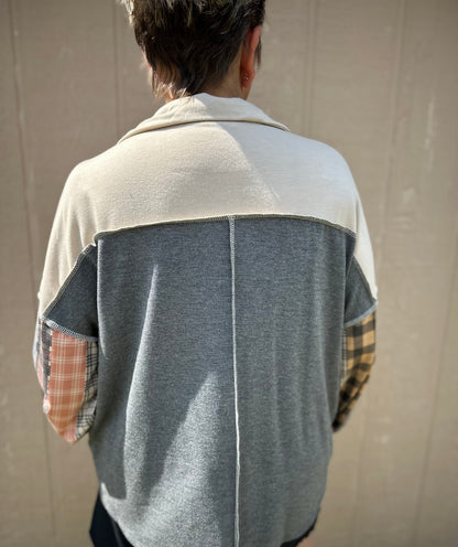 Haptics Plaid Patchwork top