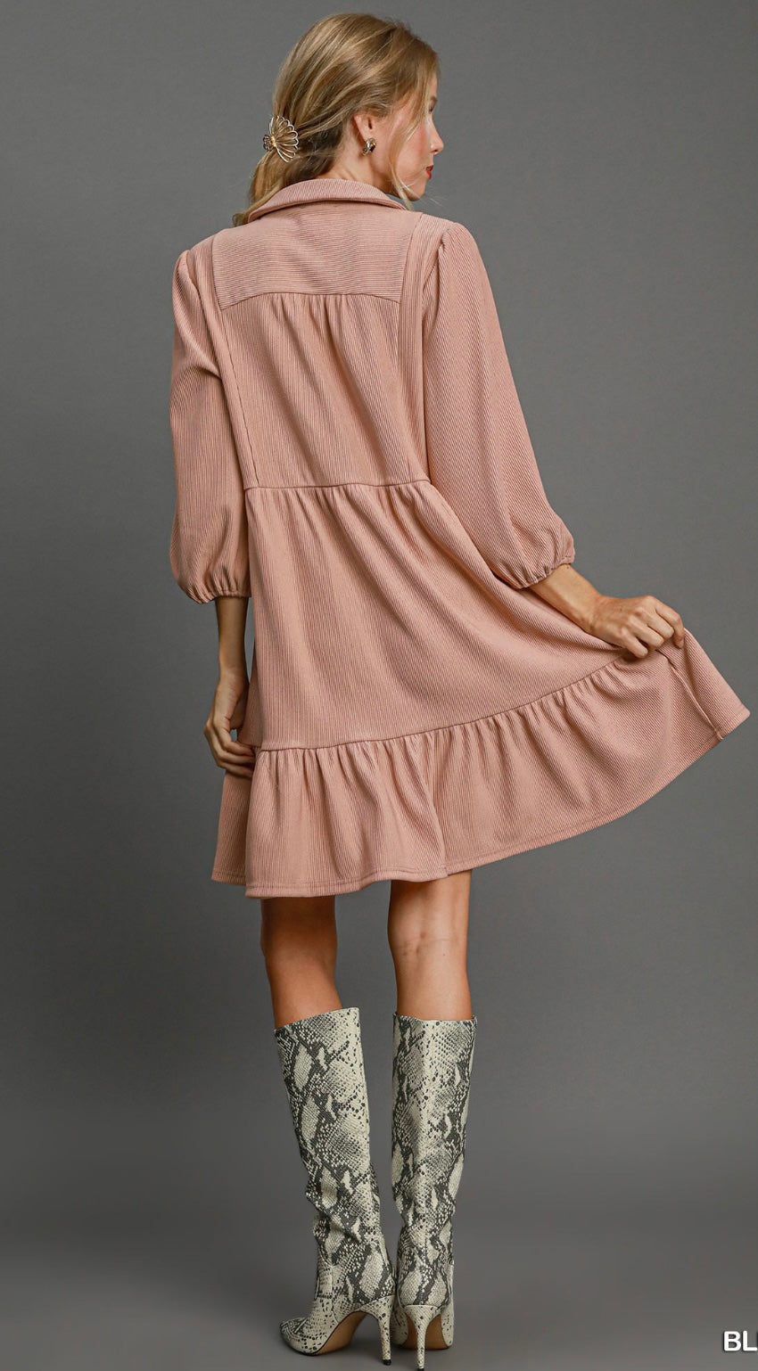 Umgee Ribbed Mini Dress