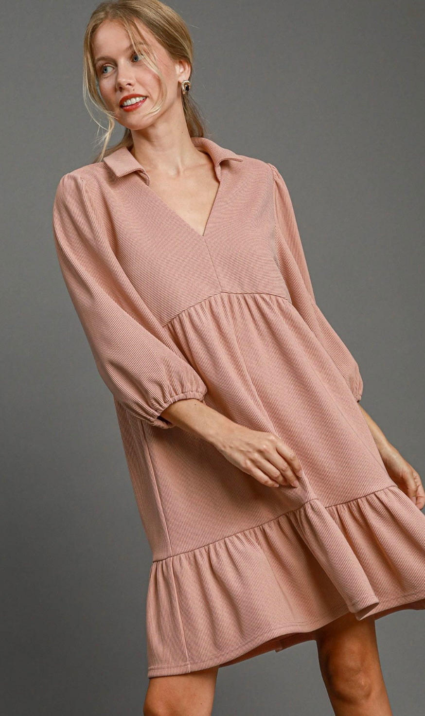 Umgee Ribbed Mini Dress