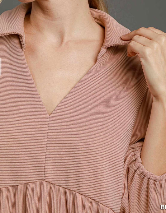 Umgee Ribbed Mini Dress