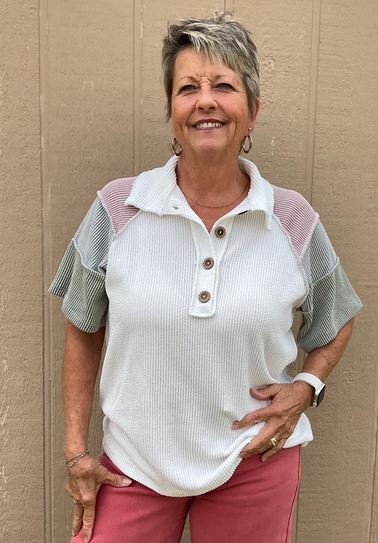 Urban Ribbed Color Block Top