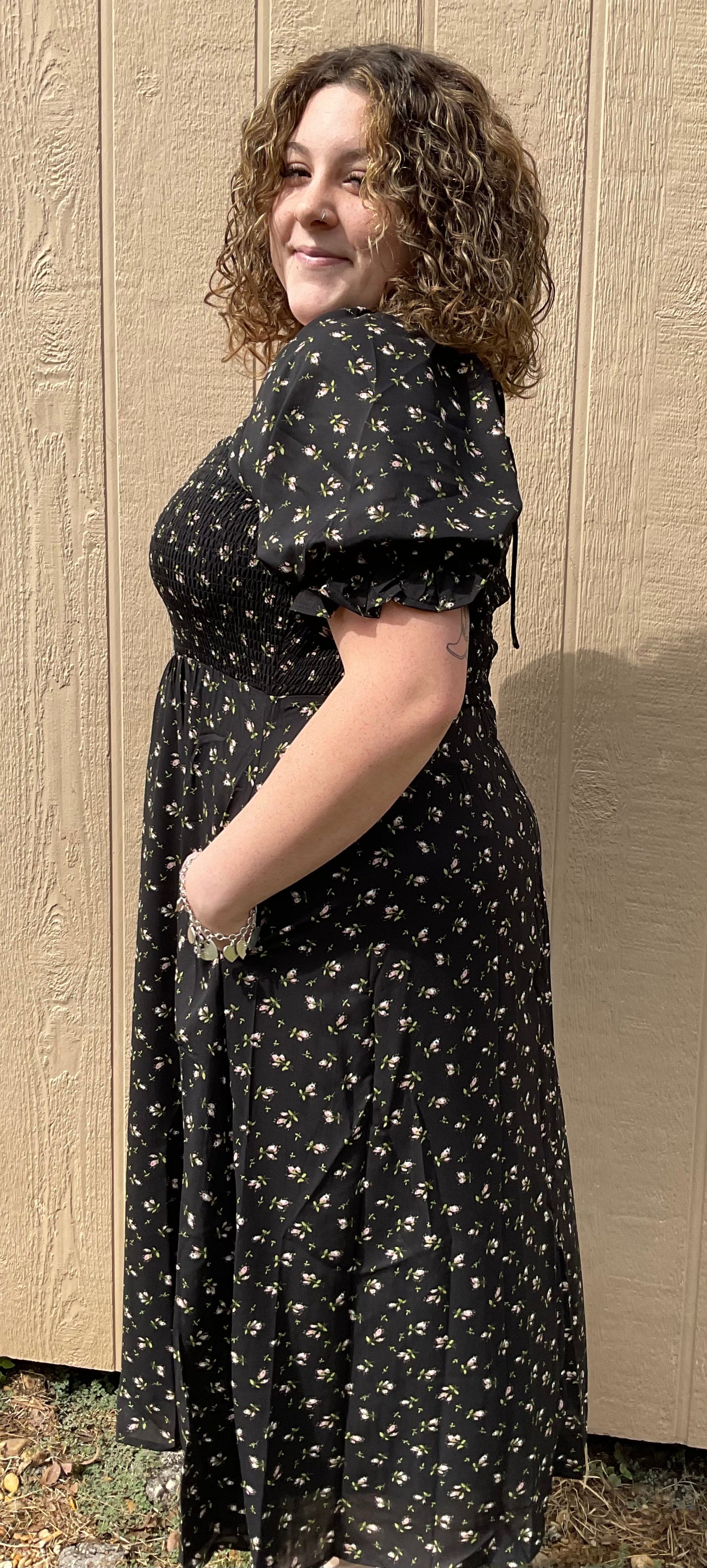 Wishlist Puff Sleeve Midi Dress