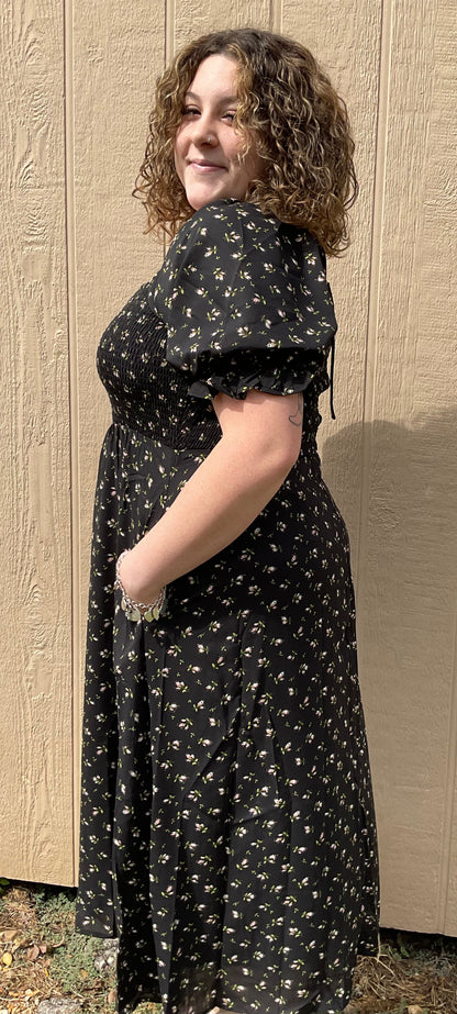 Wishlist Puff Sleeve Midi Dress