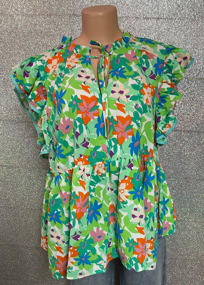 Umgee Floral Plus top