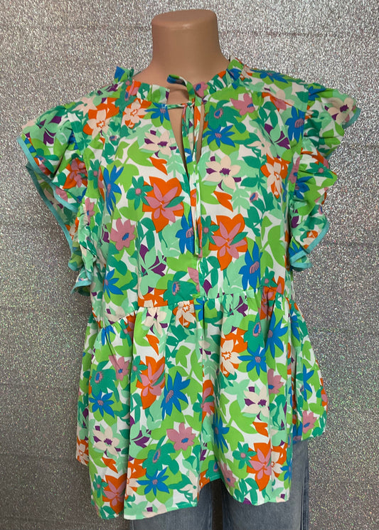 Umgee Floral Plus top