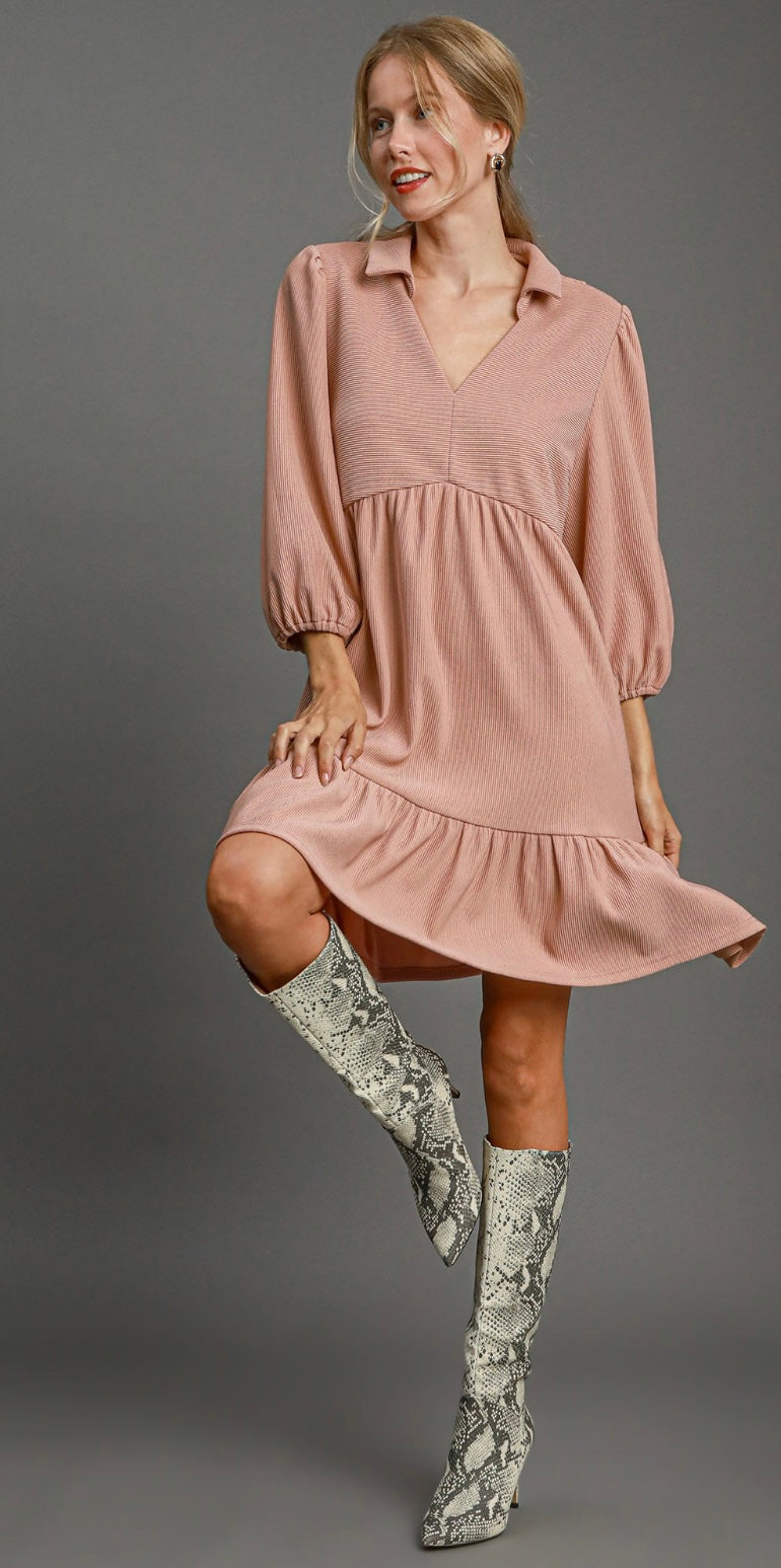 Umgee Ribbed Mini Dress