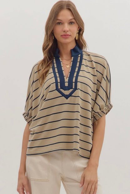 Entro Striped Dolman Top