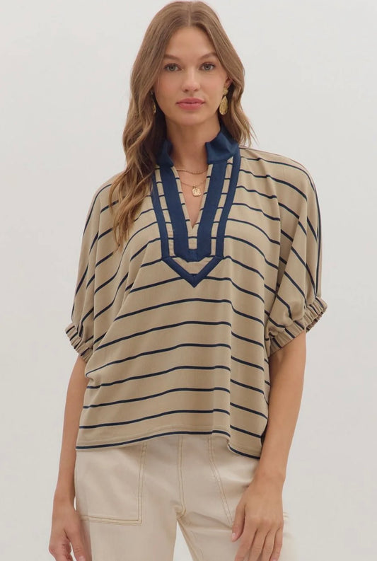 Entro Striped Dolman Top