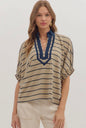 Entro Striped Dolman Top