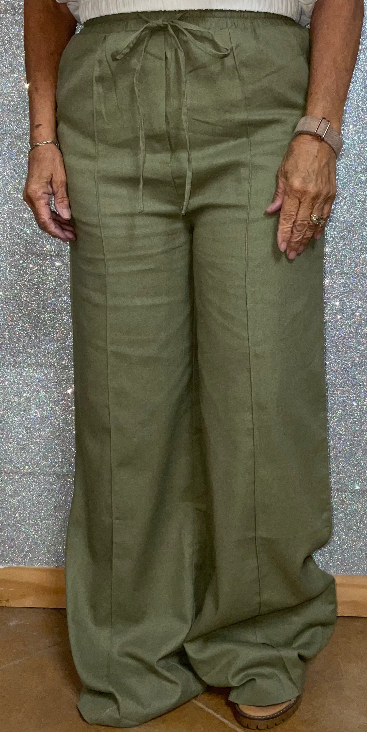 Cotton Bleu linen pants