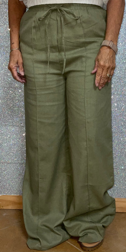 Cotton Bleu linen pants