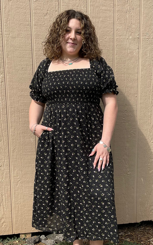 Wishlist Puff Sleeve Midi Dress