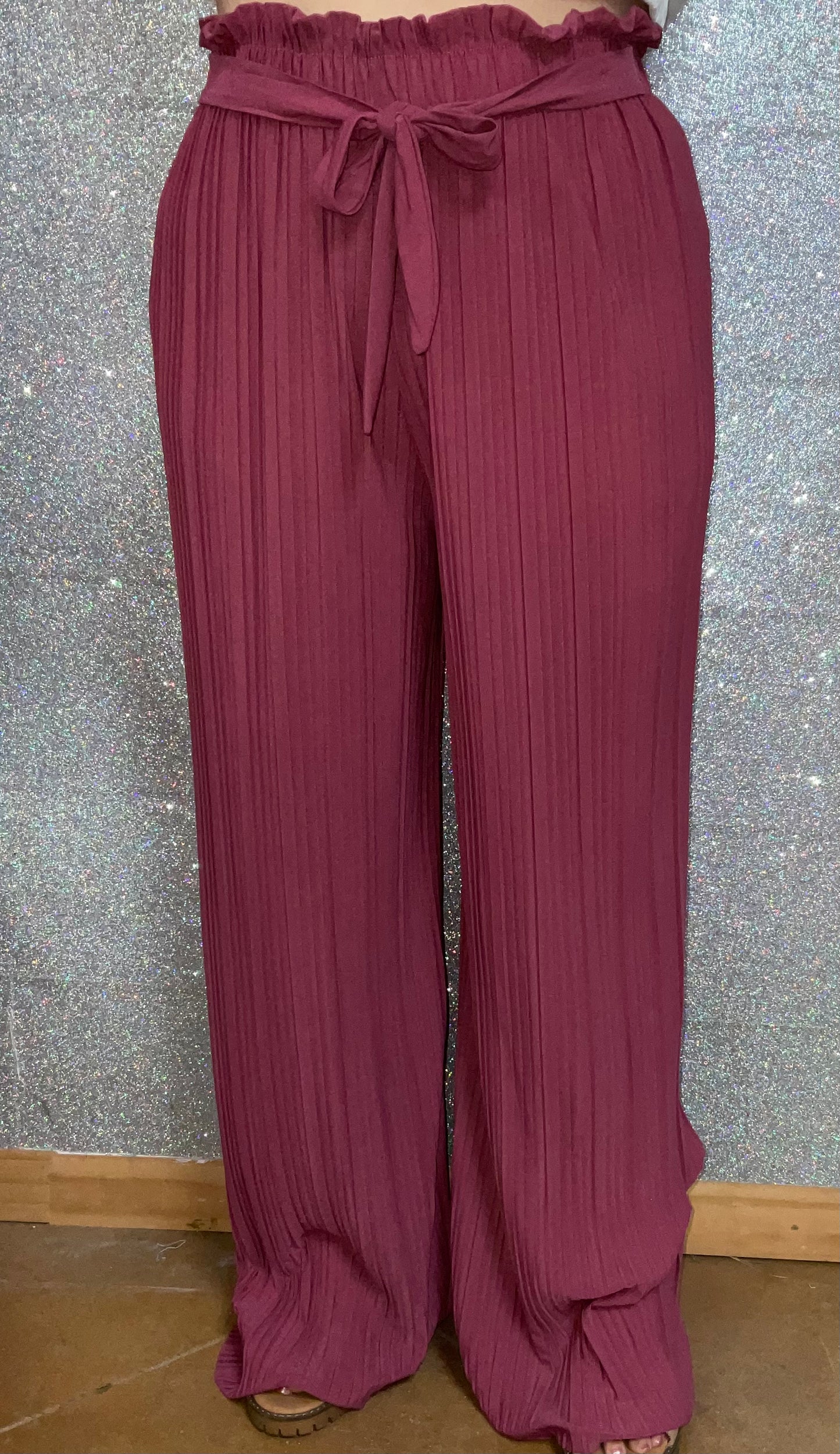 Tie Waist Ribbon Pants