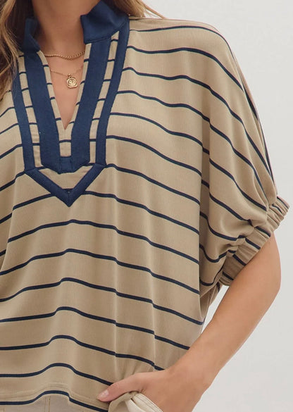 Entro Striped Dolman Top