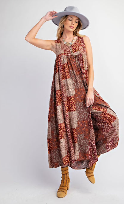 Easel Patchwork Jumper Dress