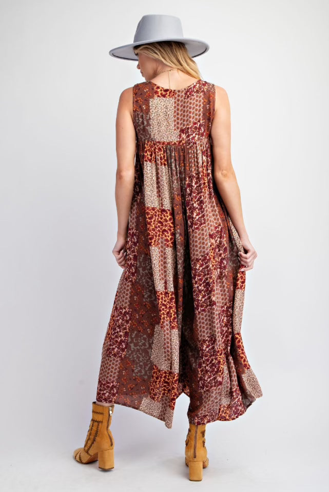 Easel Patchwork Jumper Dress