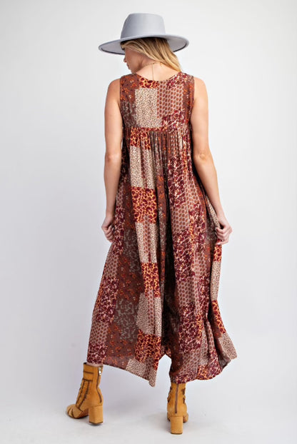 Easel Patchwork Jumper Dress