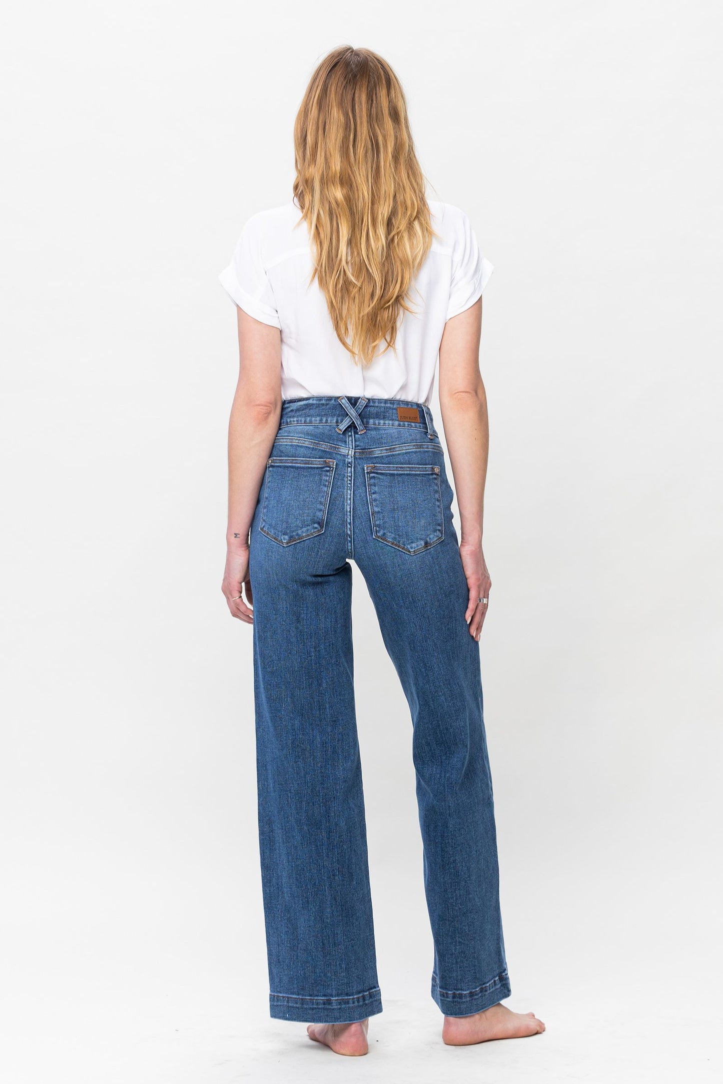**Judy Blue Double button Wide Leg jeans - Reg and Plus