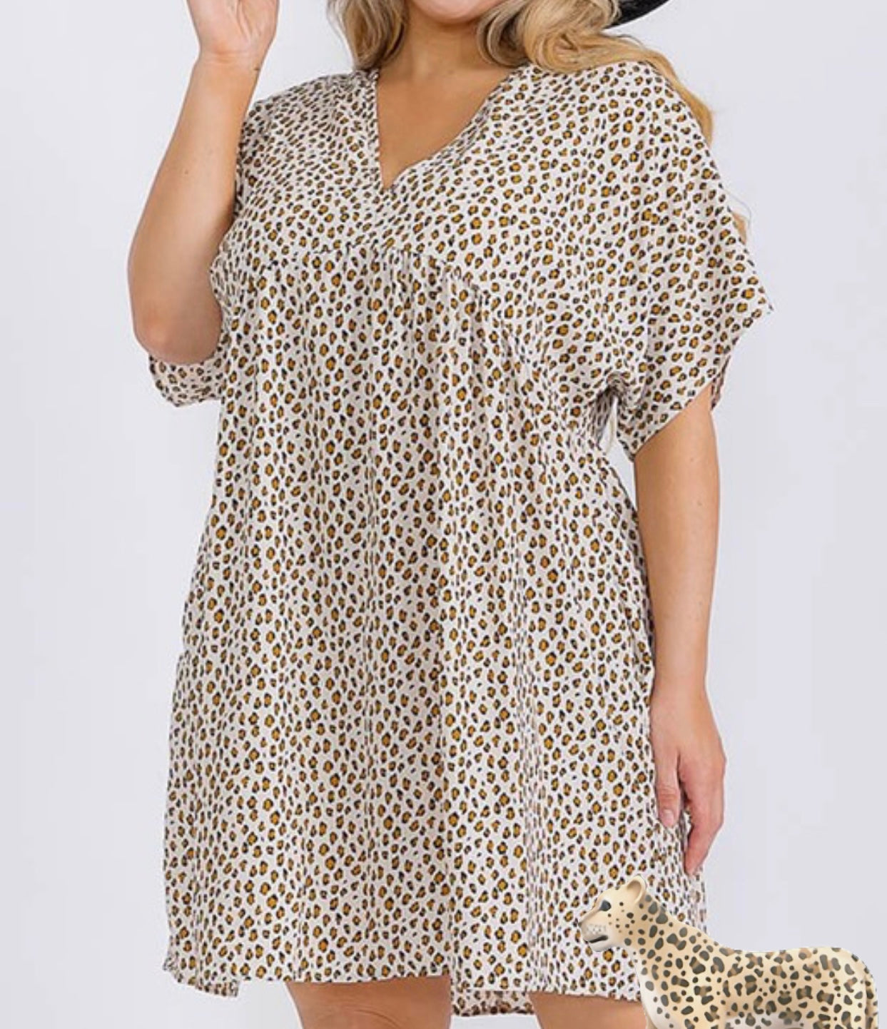 Ivory/Rust Cheetah Dress