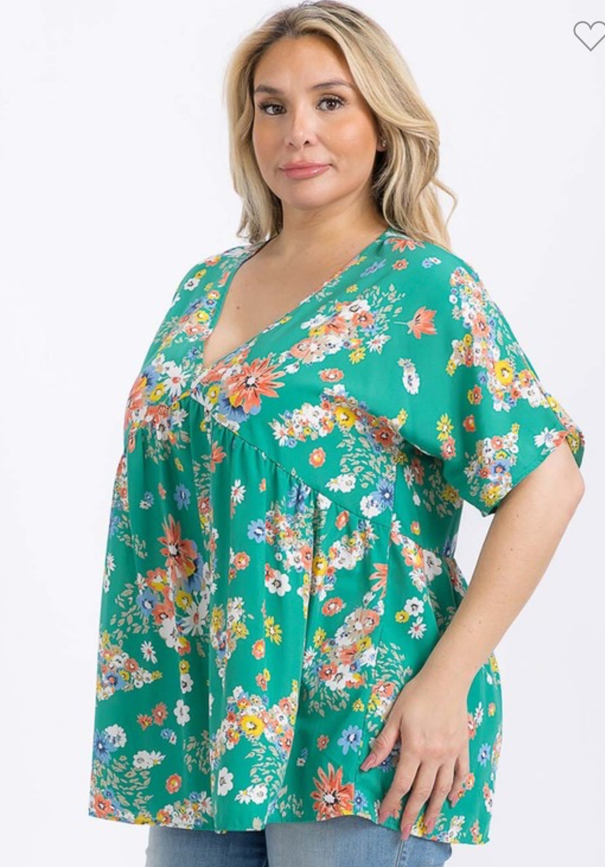 Mittoshop Floral V-Neck top Plus
