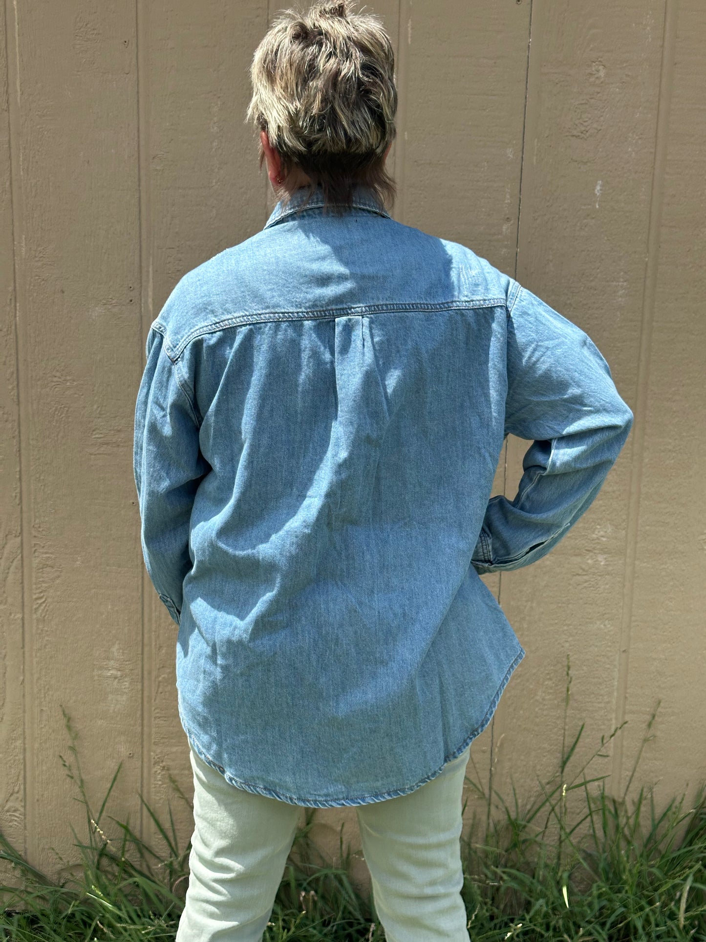 Risen long sleeve button down top