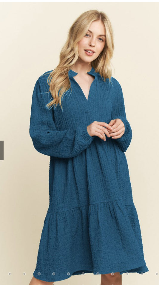 Heimish Long Sleeve Textured dress Plus