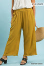 Umgee Wide Leg Crop Linen Pants