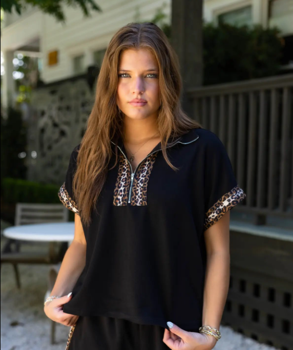 Drop Sleeve Half Zip Top