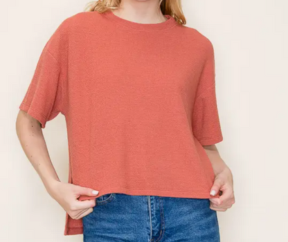 Tres Bien Cloudy Knit Short Sleeve Top