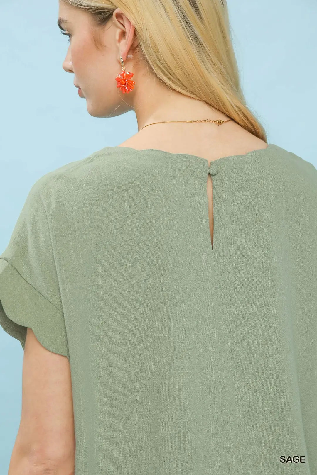 UMGEE LINEN SAGE TOP
