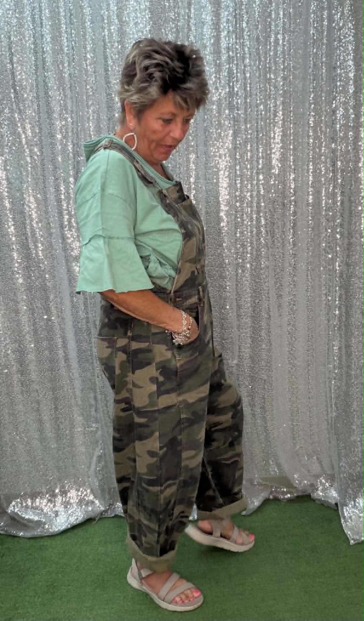 Oddi Washed Camo Overalls
