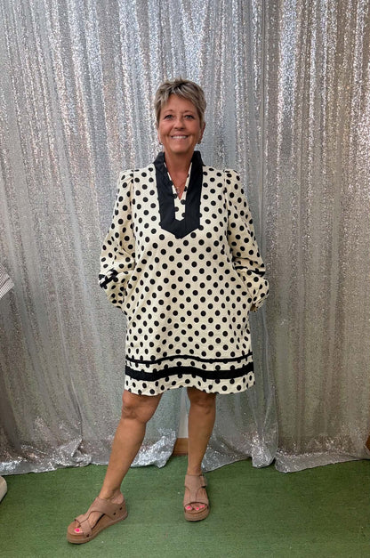 Jodifl Cream Polka Dot Dress