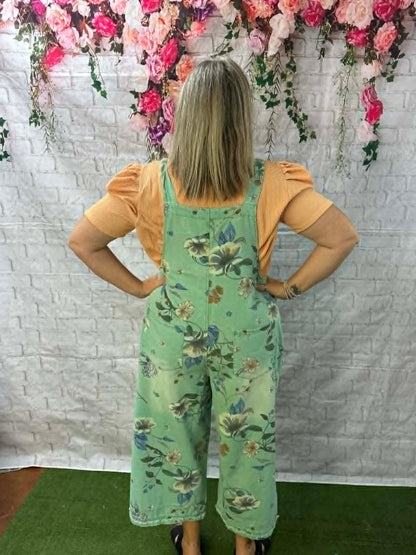 Easel crop overall mint