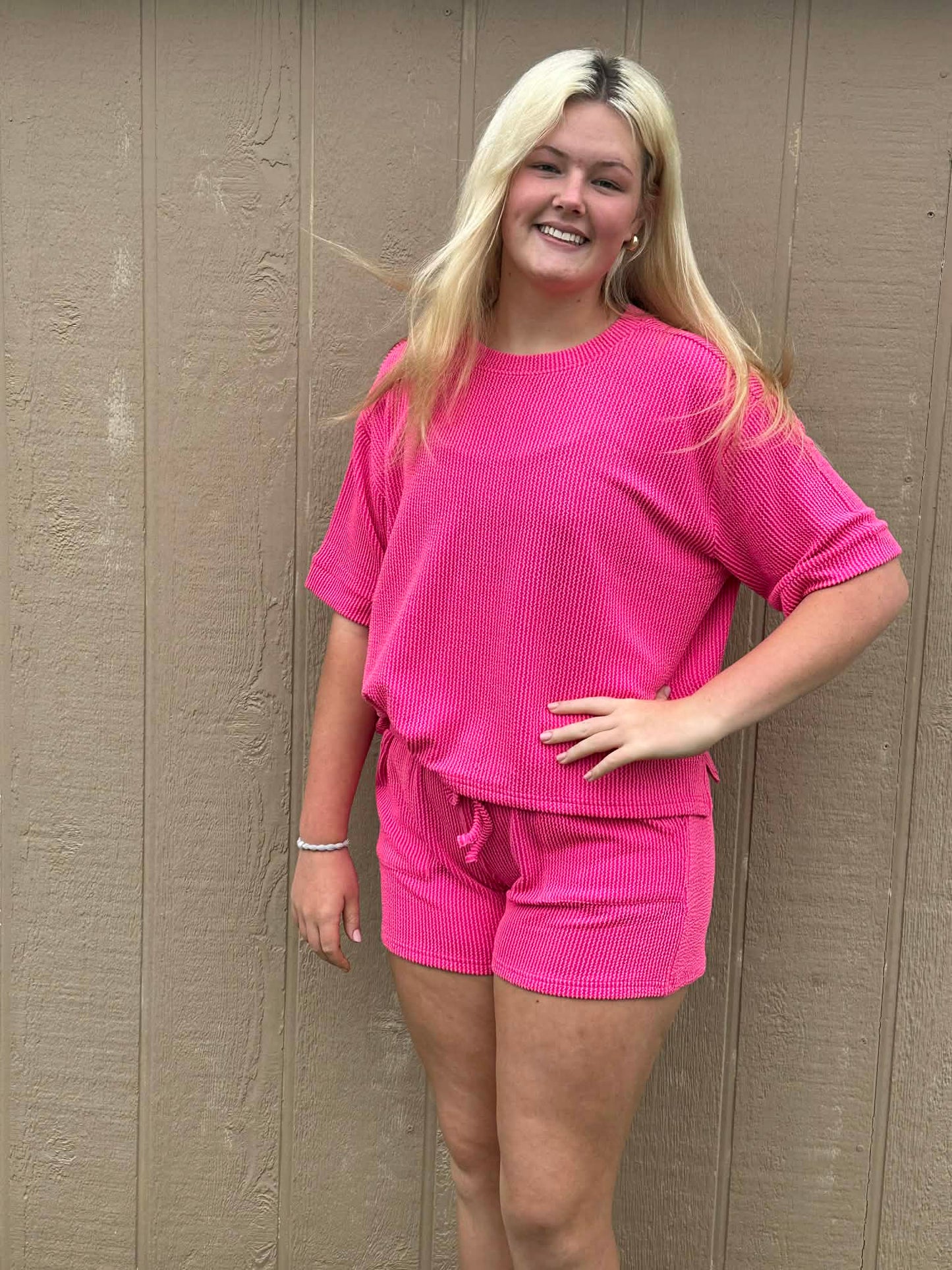 Zenana ribbed shorts SET