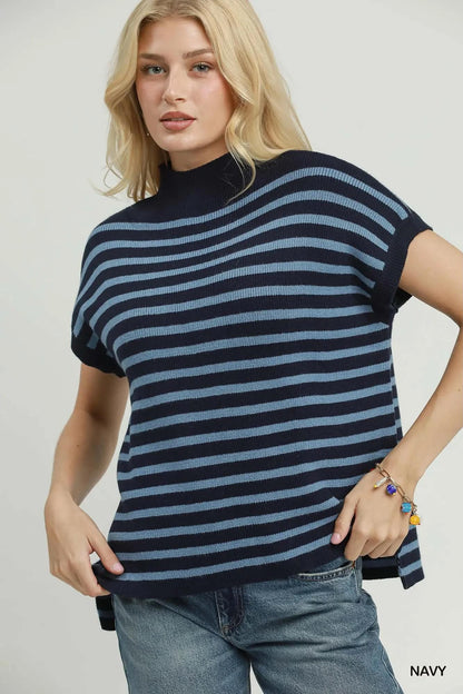 Umgee Mock Neck Short Slv. Sweater