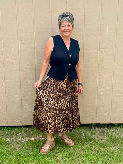 in mod Midi Cheetah Skirt
