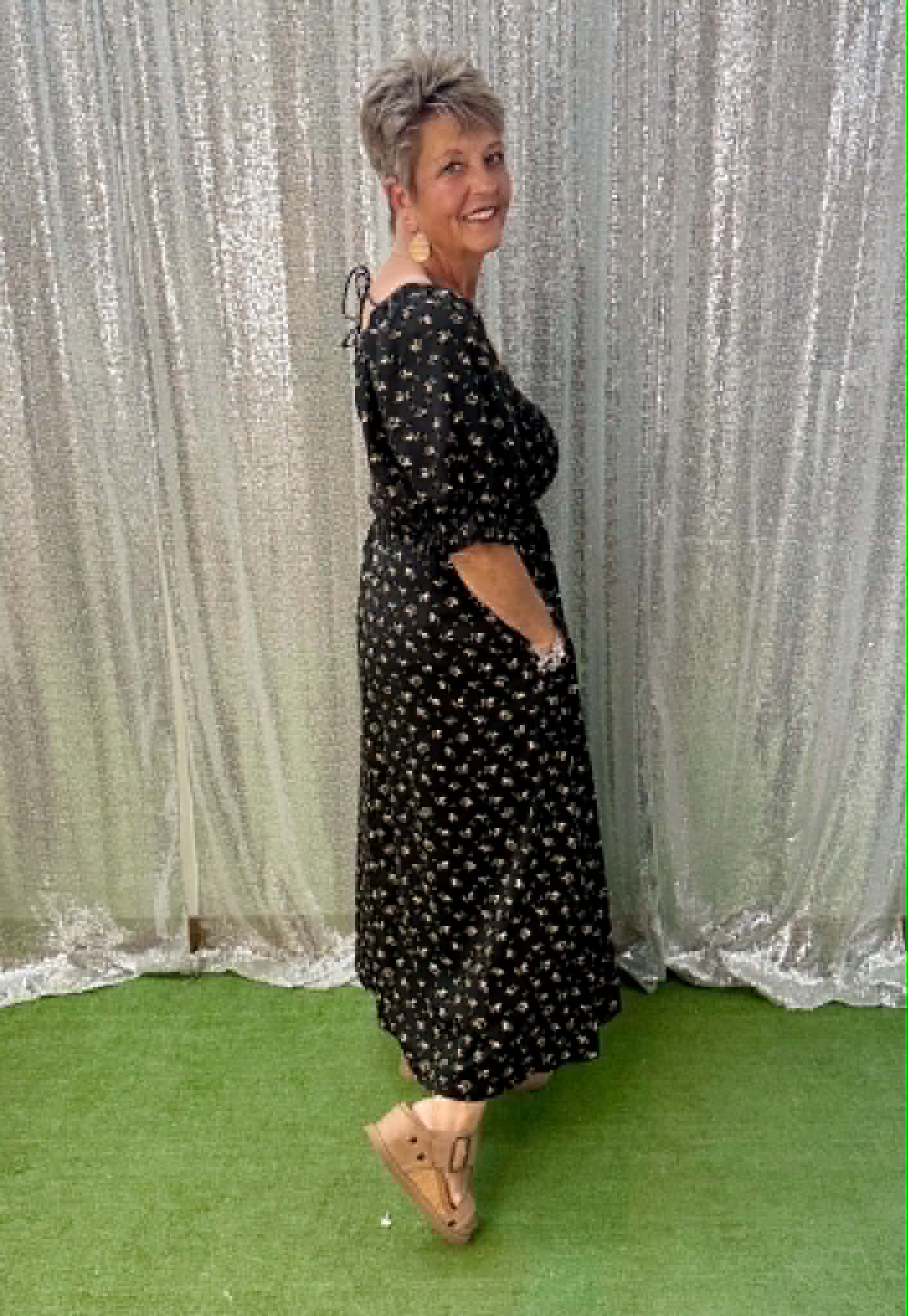 Wishlist Puff Sleeve Midi Dress