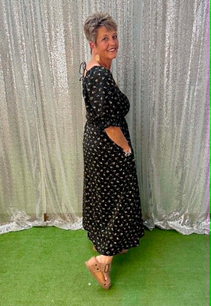 Wishlist Puff Sleeve Midi Dress