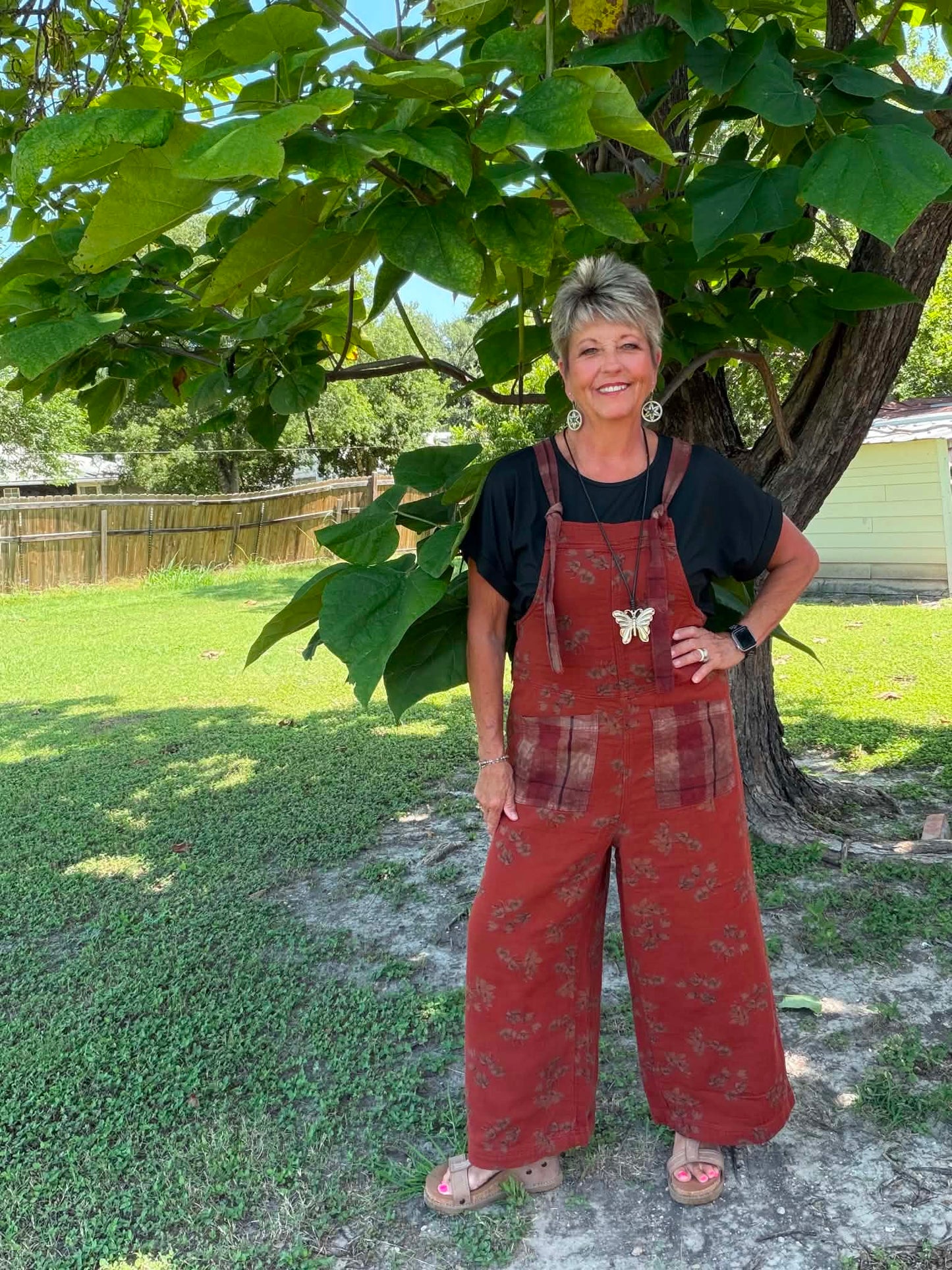 Easel Rust Easy Fit Overalls